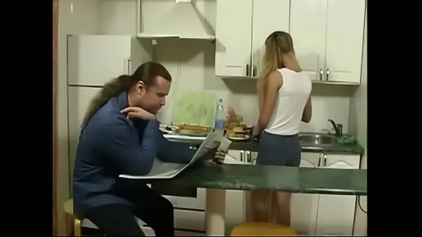 New BritishTeen step Daughter seduce father in Kitchen for sex warm Clips