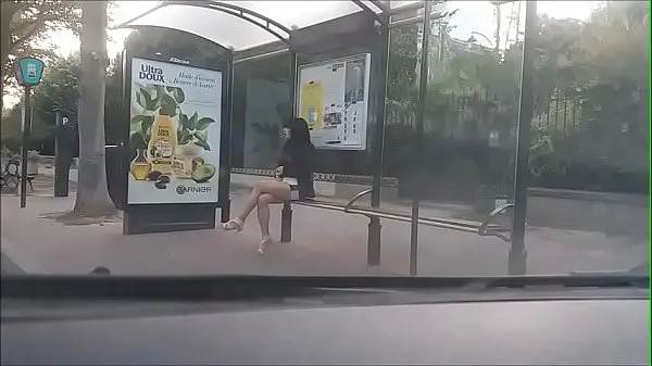 New bitch at a bus stop warm Clips
