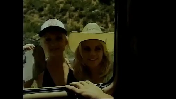 Two hitch hicking blonde honeys Katie Gold and Shay Sweet share stud's cock in the back of his van مقاطع دافئة جديدة
