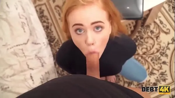 Debt4k. Sweetie with sexy red hair agrees to pay for big TV with her holes Klip hangat baharu