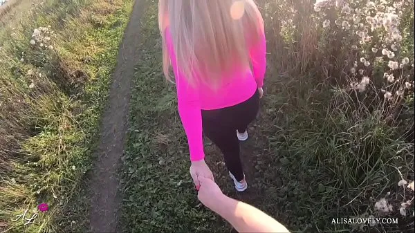 New Public Outdoor Fuck Babe with Sexy Butt - Young Amateur Couple POV warm Clips
