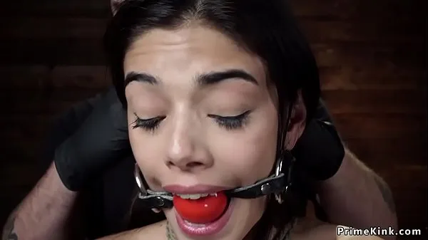 New Petite sub tormented in grueling bondage warm Clips