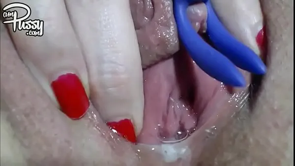 Novi Wet bubbling pussy close-up masturbation to orgasm, homemade topli posnetki
