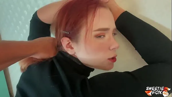 Man Facefuck, Rough Pussy Fuck of Obedient Redhead and Cum on Tits Klip hangat baharu