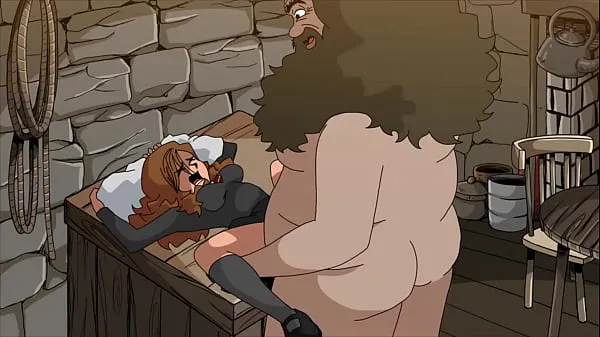 새로운 Fat man destroys teen pussy (Hagrid and Hermione 따뜻한 클립
