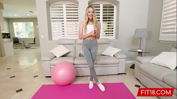 New FIT18 - Lily Larimar - Casting Skinny 100lb Blonde Amateur In Yoga Pants - 60FPS warm Clips
