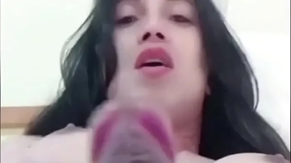 New gorgeous asian trans anairb jerking off her cock and cum warm Clips