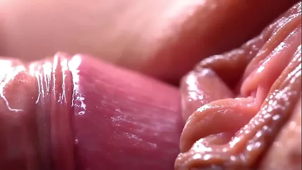 Nieuwe Extremily close-up pussyfucking. Macro Creampie warme clips