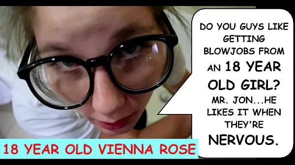 Nowe do you guys like getting blowjobs from an 18 year old girl mr jonhe likes it when theyre nervous teenager vienna rose talking dirty to creepy old man joe jon while sucking his cockciepłe klipy