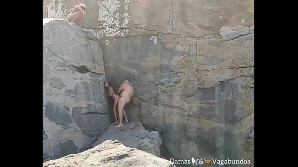New Quickie on the beach being watched by two teens girls without realizing it warm Clips