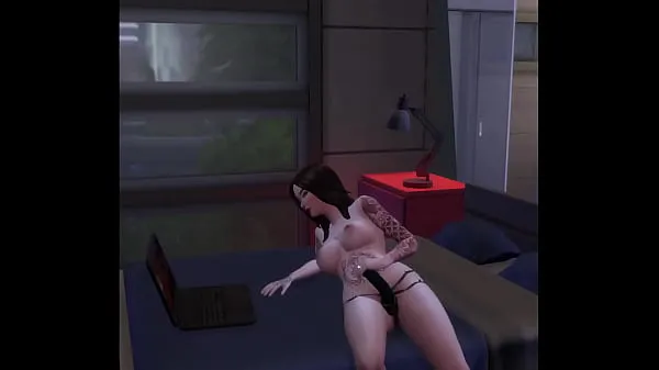 Nové SIMS 4 - HOT BRUNETTE PILLOW HUMPING AND JACKING OFF STRAP ON teplé klipy