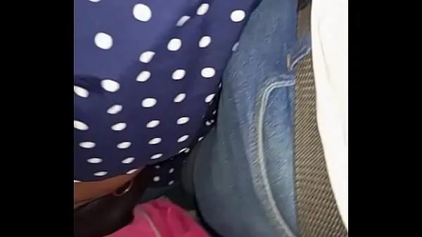 Nye Harassed in the passenger bus van by a girl, brushes her back and arm with my bulge and penis varme klip