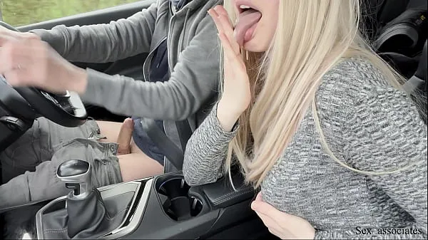 New Amazing handjob while driving!! Huge load. Cum eating. Cum play warm Clips