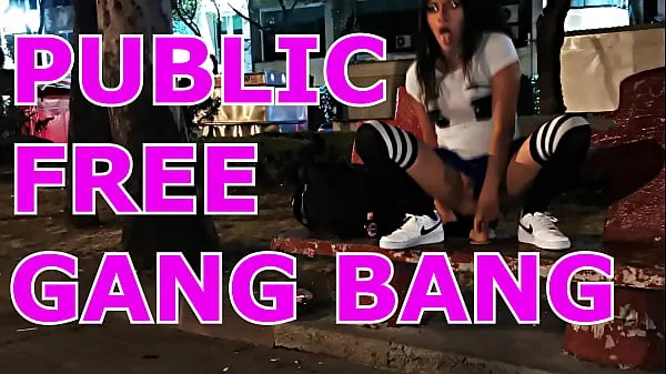 New Gang bang in the street, the police arrive warm Clips