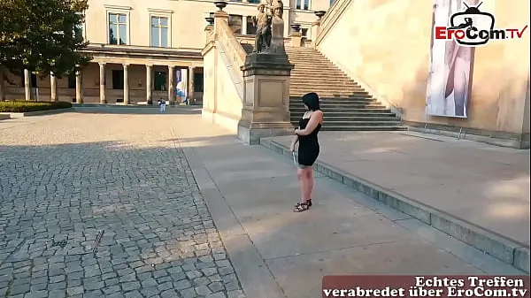 Nové German normal natural girl next door doing real blind date meeting on the street teplé klipy