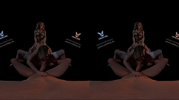 ใหม่ VReal 18K Spitroast FFFM orgy groupsex with orgasm and stocking, reverse gangbang, 3D CGI render คลิปอบอุ่น