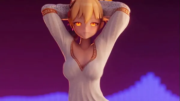 Genshin Impact (Hentai) ENF CMNF MMD - blonde Yoimiya starts dancing until her clothes disappear showing her big tits, ass and pussy مقاطع دافئة جديدة