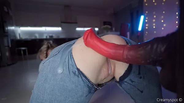 New Big Ass Teen in Ripped Jeans Gets Multiply Loads from Northosaur Dildo warm Clips